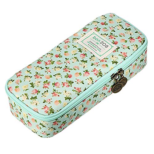 Preisvergleich Produktbild Jinxuny Schreibwaren Floral Federmäppchen Große Kapazität Bleistiftbeutel Schulbedarf Niedlichen Stift Box Aufbewahrungstasche Schule Bürobedarf Zubehör Stift Aufbewahrungstasche Geschenk für Studente