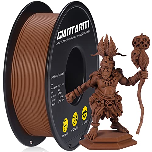 GIANTARM Matte PLA, 1.75mm PLA Filament, 1KG Spool(2.2lb), Vacuum Packaging, 3D Printer Filament for Bambu Lab (Matte Brown)