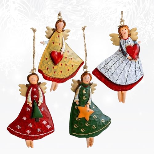 4 Stück Metall Engel Anhänger, Engel Weihnachtsanhänger,...