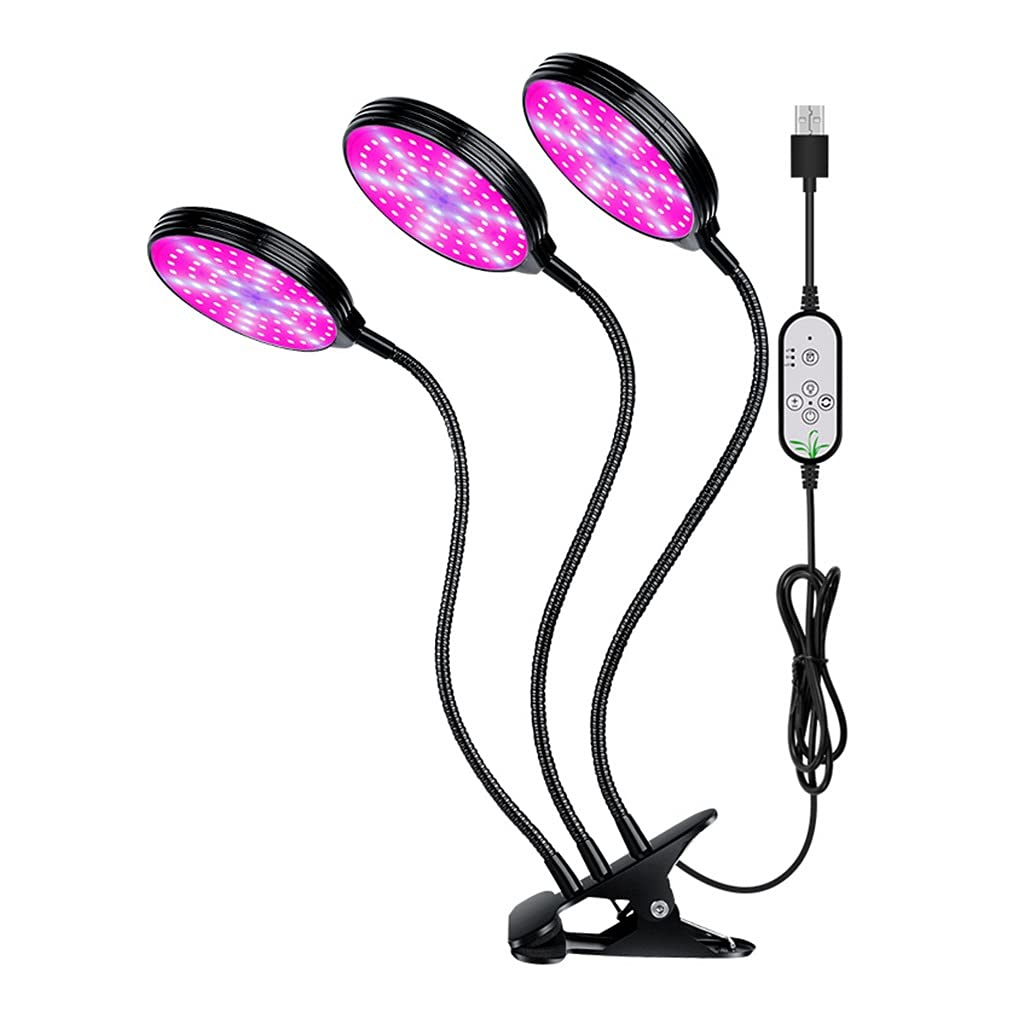Luz de Crecimiento de Espectro Completo para Plantas de Interior, Luz de Planta LED con Espectro Rojo y Azul, 3 Modos de Cambio, 5 Brillo Regulable, para Jardín, Casa, Oficina, Semillas