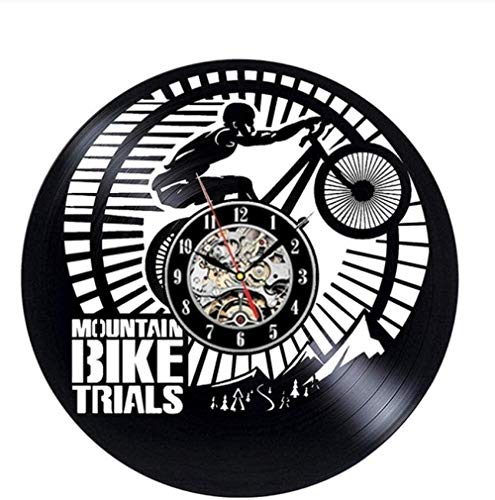 Schallplatte Wanduhr Mountainbike Schallplatte modernes Design Radsport Sport Schallplatte Wanduhr Hauptdekoration