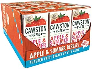 Cawston Press Fruit Water Kids Drink | Pressed Summer Berries Flavoured Water | 200ml x 18 Pack Berries & Apple Juice Cartons | School Approved  No Added Sugar  Vegan | Ideal for Kids Lunchbox