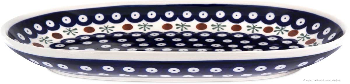 Bunzlauer Keramik Servierplatte 27,3x16,8x3,3 cm, Dekor 41