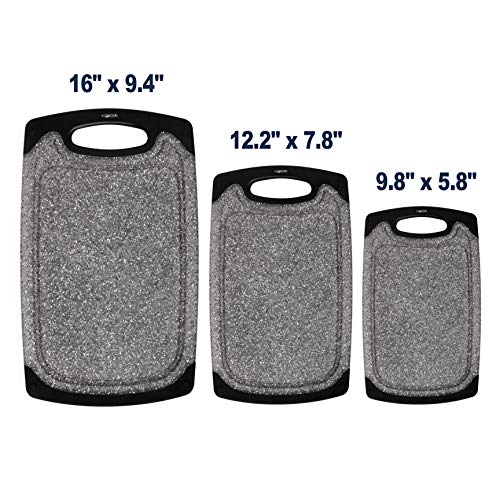 Set de 3 tablas de cortar reversibles de plástico negro miniatura 3