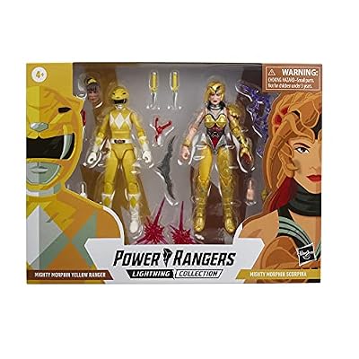 Power Rangers Lightning Collection Mighty Morphin Yellow Ranger Aisha Vs. Scorpina 2-Pack 6-Inch Premium Collectible Action Figure Toys