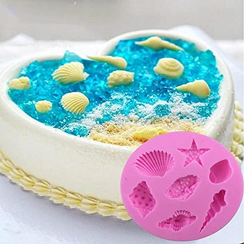 DIY Lovely Conch Sea Silicone Mold Shell Starfish Fondant Cake Decorating Tools Soap Mold Cake Chocolate