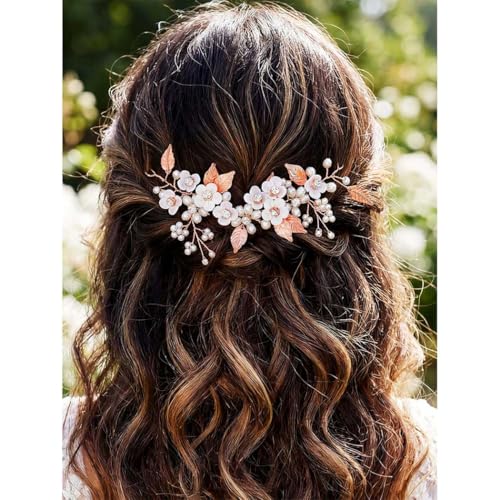 GORAIS Wedding Hair Pieces Flower Bridal Hair Vine Hair Accessories for Brides