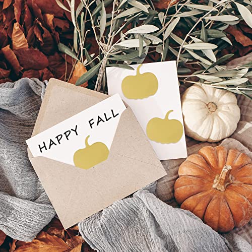 Whaline 500Pcs Gold Foil Fall Pumpkin Stickers Envelope Seal Stickers Self-Adhesive Autumn Pumpkin Label Decals For Greeting Invitation Cards Envelope Sealing Birthday Gift Wrapping Supplies #TOP6