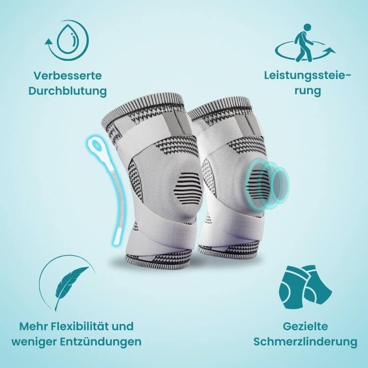 SWZEC Noreliie Aktivlife Kompressions-Kniebandage bei Knieschmerzen und Arthrose Schmerzen(1 Stück Grau,XL(75-95kg))