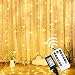 Twinkle Star 300 LED Window Curtain String Light with Remote Control Timer for Christmas Wedding Party Home Garden Bedroom Outdoor Indoor Decoration (Warm White)