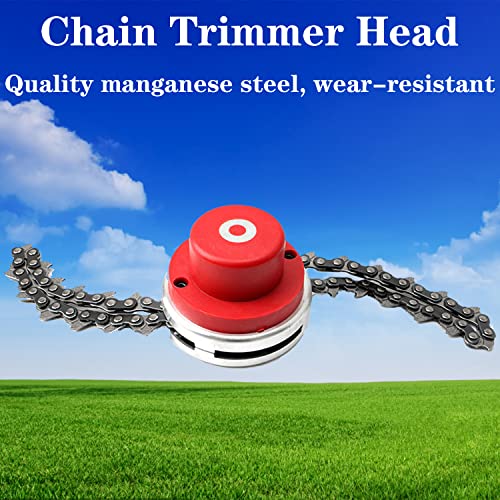 Dupiulk 65Mn Weed Eater Head, Grass Cutter Trimmer Head, Garden Lawn Mower Chain Weed Eater Blades, Trimmer Weed Accessory For Outside Garden Lawn Glass (Red) #TOP2