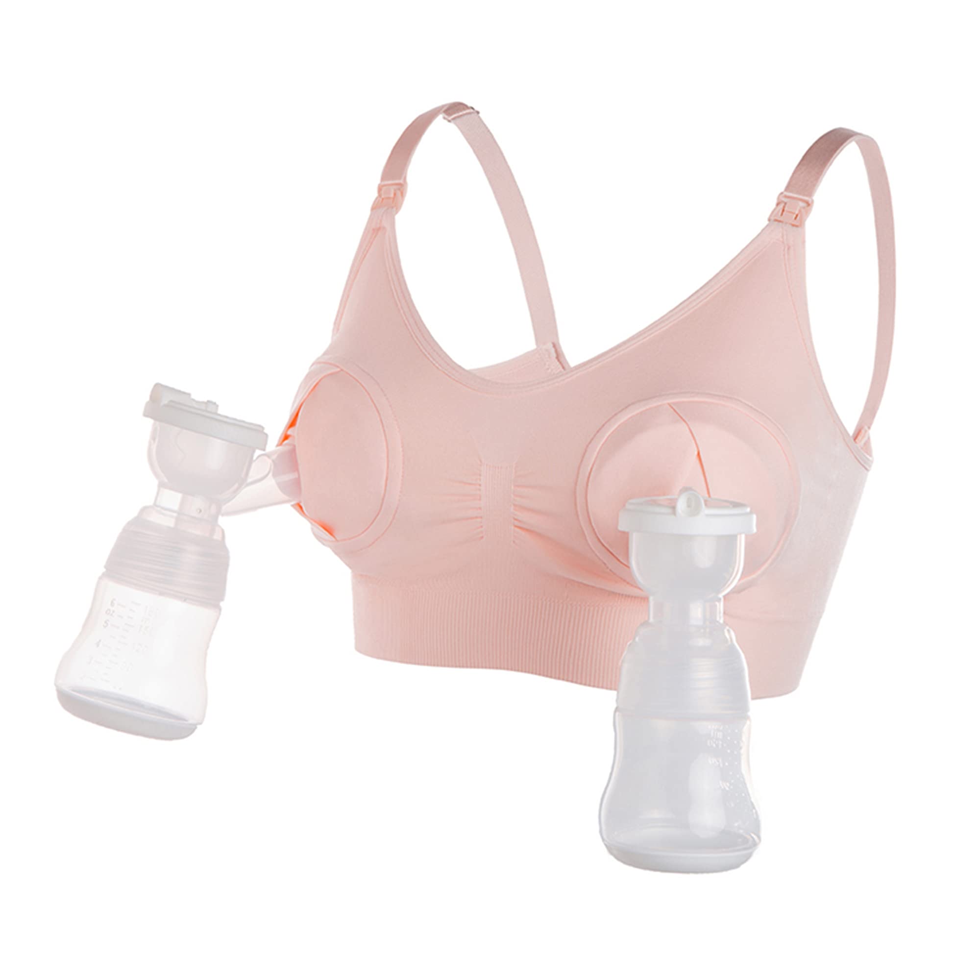 Leapover Women's Pink Hands Free Breast Pump Breast Feeding Pump Pumping Bra Maternity Adjustable Nursing Bra ( Xl)…