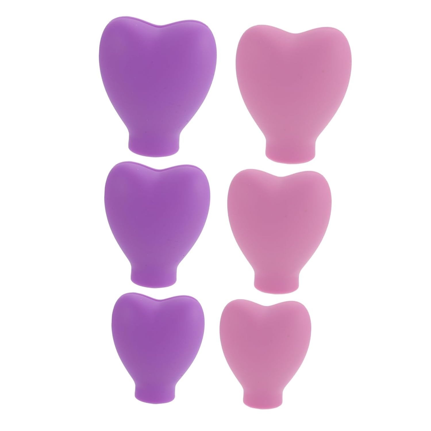 6Pcs Silicone Makeup Brush Protective Covers Reusable Dustproof Sleeve with Multiple for Travel and Storage Pink Purple