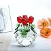 H&D HYALINE & DORA Red Rose Figurine Ornament Spring Bouquet Crystal Glass Flowers Gift-Boxed