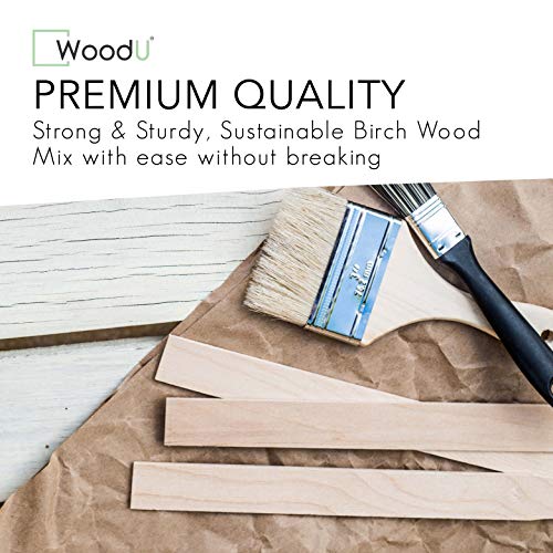 Woodu Paint Craft Sticks 14" Long- Jumbo Popsicle Sticks, (100 Pcs) Bulk Pack, Paddle Popsicle Sticks For Home, Epoxy Or Resin, Wedding, Ice Cream Candy Making Sticks For Kids Education #TOP1