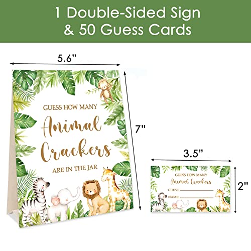 Safari Jungle juego de cartas con 50 tarjetas y letrero miniatura 2