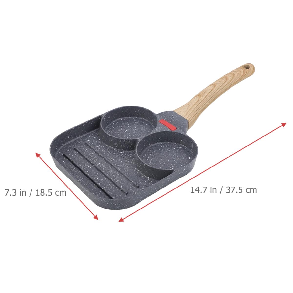 Healeved Padella Design a Sezioni e Struttura Divisibile in Minerali di Silicato per Uova Antiaderente per Colazione in Cucina Domestica e Ristorante