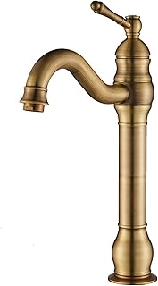 Rozin Antique Brass Bathroom Sink Tap Single Handle 360° Rotable Spout Deck Mounted Mixer Tap