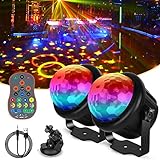 ♫ 【Control automático & sonido & flash】 La bola de discoteca tiene tres modos de funcionamiento, que se pueden cambiar por control remoto: automático (el color de la luz cambia automáticamente), flash (el color aparece y desaparece), control por voz (el color de la luz cambia de acuerdo con el ritmo del entorno música).