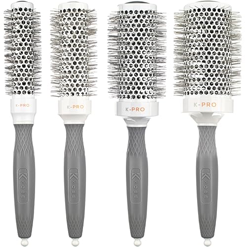 Kobe K-Pro Set of 4 Ceramic + Ionic Radial Blowout Brush - Blowdry Brush - Heat-Retaining