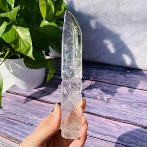 Figura de Daga de Cristal Natural Tallado de 18 cm, de Cuarzo Pulido - 1 Pieza (selección aleatoria) - Cuarzo Transparente