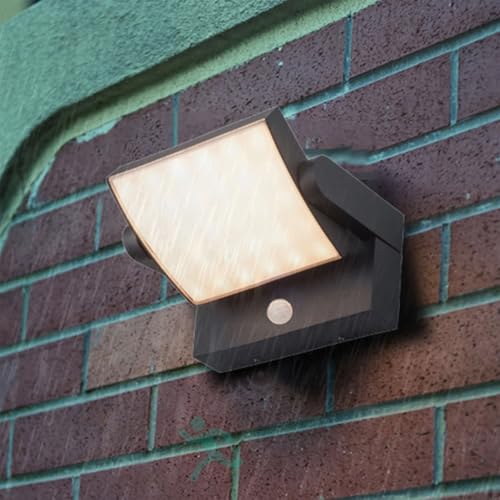 Applique murale exterieur detecteur rotative IP54 eclairage noir