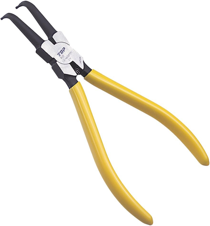 Top Industry (TOP) Snap Ring Pliers for Hole Holes, Curved Claws, Compatible Ring, 0.2-0.4 inches (6-11 mm), Tip 0.03 inches (0.7 mm), Ultra Fine Type, C-Ring Pliers, Reel, Maintenance HB-125F,