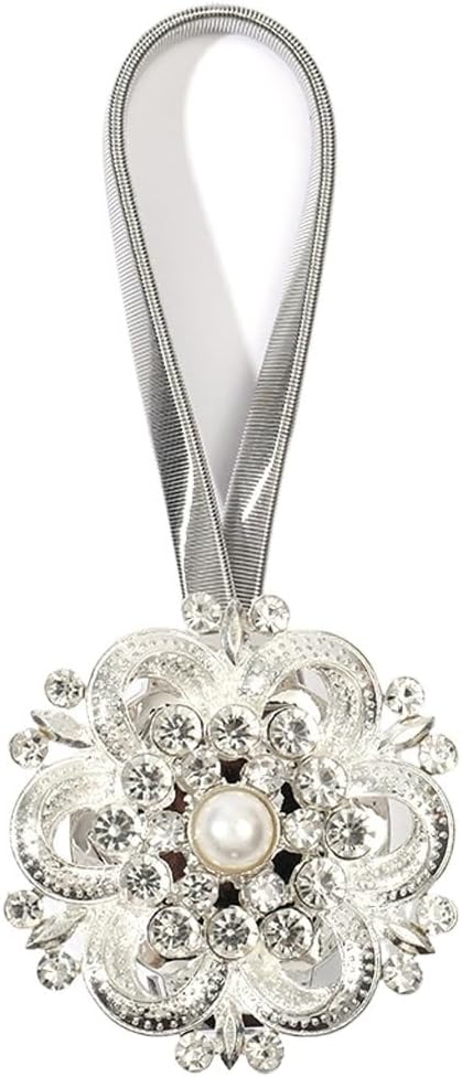 FMURY Spring Curtain Strap Alloy Diamond Magnet Curtain Buckle Window Decoration Strap