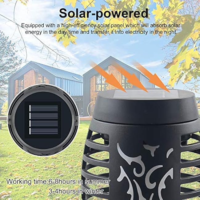 16 Pack Upgraded Solar Lights Outdoor, Mini Solar Torch Lights with Flickering Flames, Waterproof Landscape Decoration Dancing Flame Lights for Garden Pathway Yard, Auto On/Off Dusk to Dawn