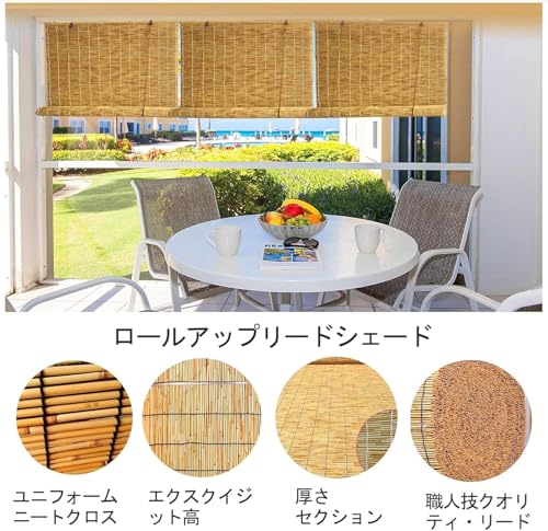 Bgyftw すだれ 幅180cmx丈90cm竹製スクリーン 遮光ブラインド日よけ 竹製ロールアップスクリーン エコスクリーン、 屋内 ロールアップ 巻き上げ式すだれ ブラインド・目隠し・間仕切り装飾 [2]