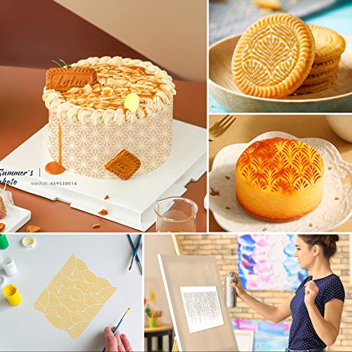 8Pcs Cake Decorating Stencils Reusable Floral Cake Stencil Templates Spray Floral Leave Cookie Molds Fondant Dessert Decorating Molds Diy Baking Decor Mold For Cake Decoration #TOP6