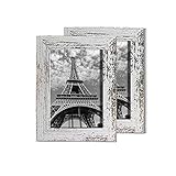 SSyang 2 Piezas 13x18 cm Marcos de Fotos Rústicos de Madera Vintage Decoración,Independiente y Montable en la Pared,DIY Creativo imágenes Marco Formato de Imagen,para Sobremesa o Pared