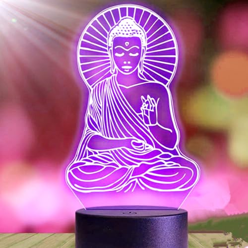 Lámpara de mesa uv 3D Budista Ilusión óptica multicolor miniatura 5