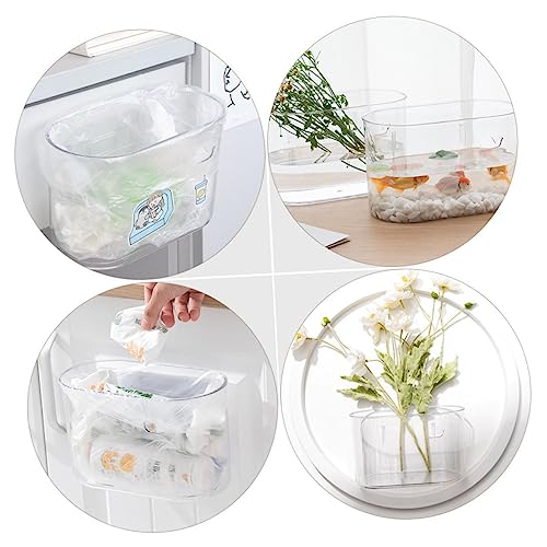 Caneca de basura rectangular transparente para pared miniatura 5