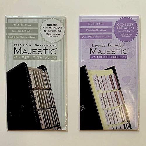 Onglets de la Bible Majestueuse argent et lavande en lot de 2 pour indexation