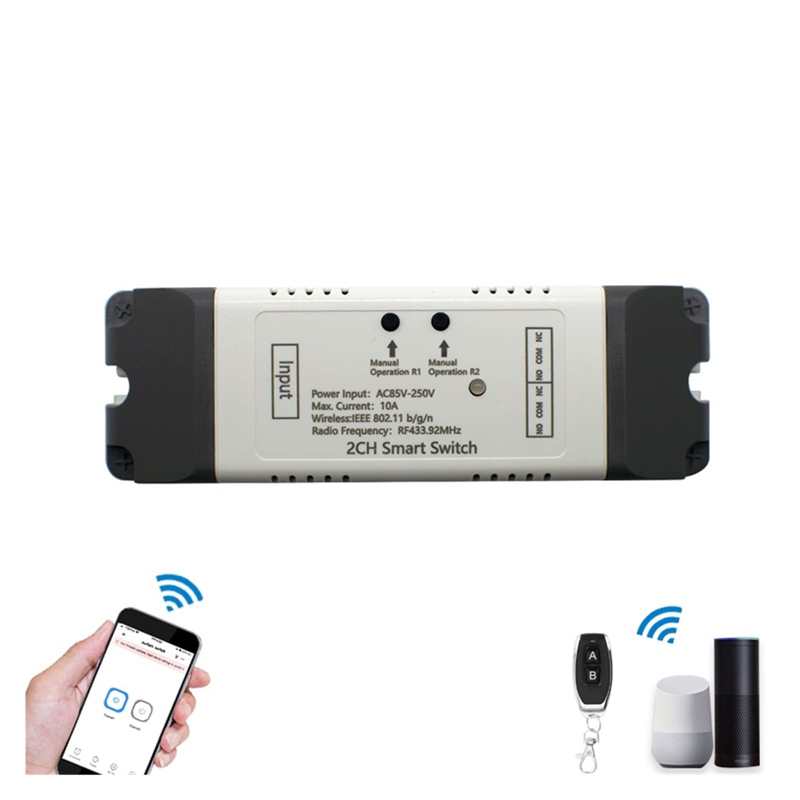 Przełącznik WiFi, inteligentny otwieracz, aplikacja, pilot do bramy garażowej, obsługa domu, sterowanie EWelink + RF 433 MHz (DC7-32 V i pilot)