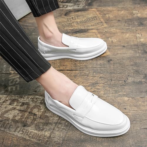 Men's Leather Driving Moccasins Loafers Slip On Casual Lightweight Anti-Slip Flat Walking Penny Shoes Business Dress Work Shoes4