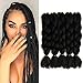 WIGENIUS 5 Pieces Jumbo Braids Hair Extensions Pure Black Color 24 Inches 100g/pc Kanekalon Fiber for Twist Braiding Hair(5pcs, Black)