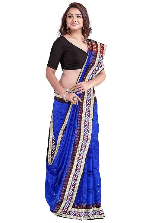 Image of Handmade Pure Bomkai Silk Saree Khandua Natural Silk Ikkat Saree For Women /Ethnic Wear /Traditonal Saree /Handloom Saree With Regular Fit Blouse Piece