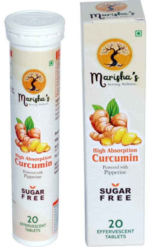 Marishas High Absorption Curcumin Tablets with Piperine AllNatural Support for Joint, Immune
