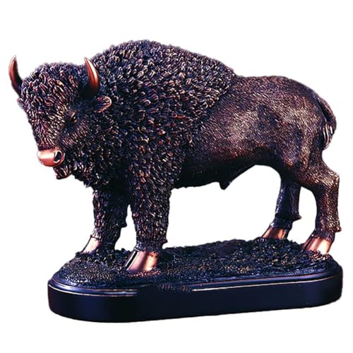 Estatua grande de búfalo acabado en bronce