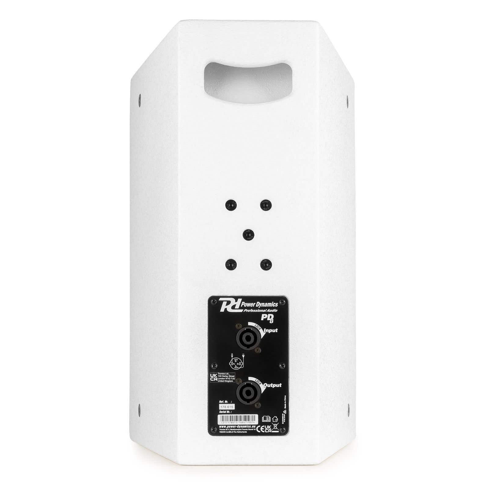 Power Dynamics PDW8W Altavoz pasivo Madera de 300W, Altavoz de 2 vías, Conectores NL4, Potente woofer de 8 Pulgadas, Tweeter de 1 Pulgada, con Soporte de Pared Ideal para Espacios comerciales