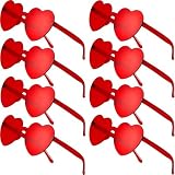 Virtue morals 8 Pair Red Heart Shaped Frameless Glasses for Girls and Women's Parties