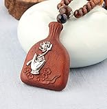 1. Tamaño: algodón, cáñamo collar de 80 cm de circunferencia, pendant ( 6*4.2*1.3 cm), 100% hecho a mano con incrustaciones de ébano, patrón de aleación, hermoso y tranquilo. Con barniz mate, madera de grano y apariencia única. Joyería de alta calidad a precios razonables! (La madera tendrá agujeros naturales, sin problemas de calidad)