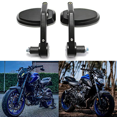 Universal Black Motorcycle 7 8 Handle Bar End Side Mirrors For Cruiser Sport Bikes Cate Racer Street Bike #TOP1