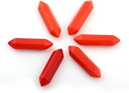 Miniatura 7 de 30 cuentas hexagonales en forma de bala curativas para chakras, cuentas de cristal para bricolaje, cuentas de piedra de color aleatorio para