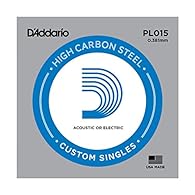 .015 gauge plain steel string for acoustic or electric guitar Superb, long-lasting tone Perfect as a replacement string or for creating customized sets Made in the u.s.a. for the highest quality and performance