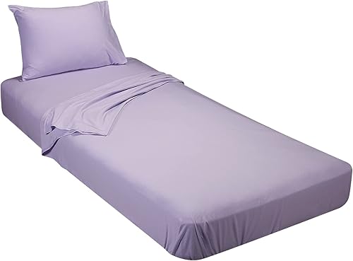 Miniatura 8 de Gilbins Juego de sábanas 100% de algodón peinado, 1 sábana bajera, 1 sábana encimera, 1 funda de almohada estándar (aguamarina, tamaño cuna 30 x 75