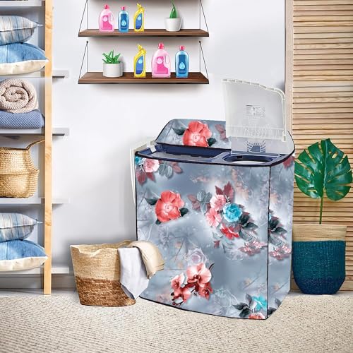 Image of Washing Machine Cover Compatible for LG Semi-Automatic 7KG (P7010NBAW) (Grey)
