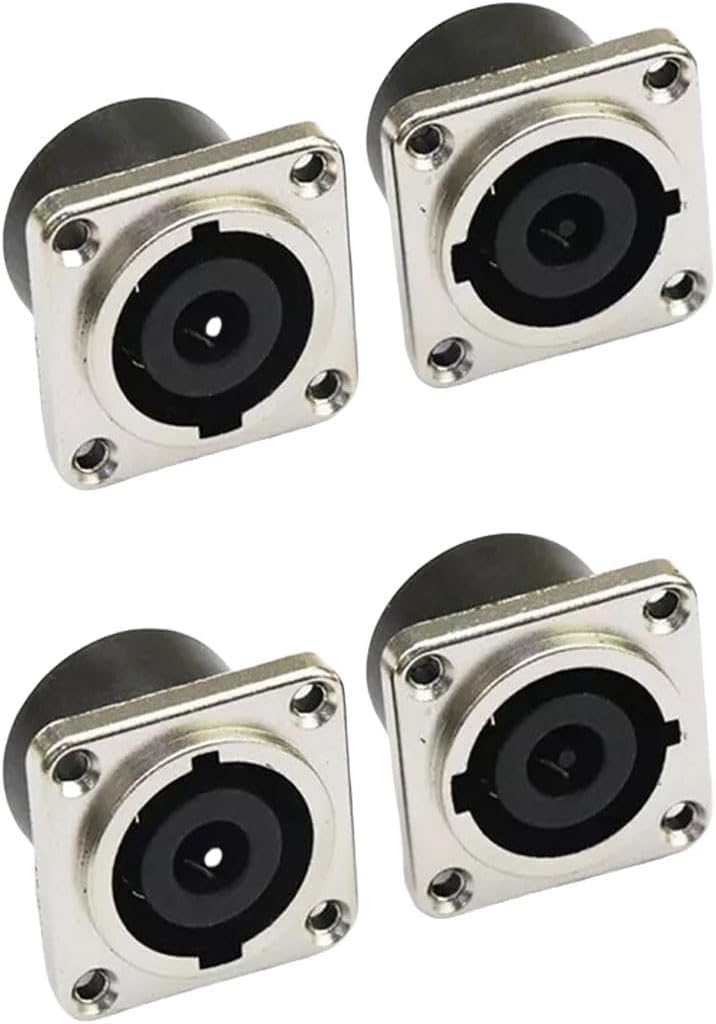 Replacement Speakon Loudspeaker Amplifier 8 Pole Panel Connector Mount Socket Connector Square Jack D-Type Silver-Plated Twist Lock Adapter for NL8MPR (8PCS)